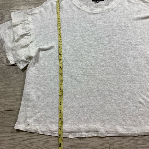 1. State 100% Linen White Ruffle Sleeve Top - Picture 7 of 9